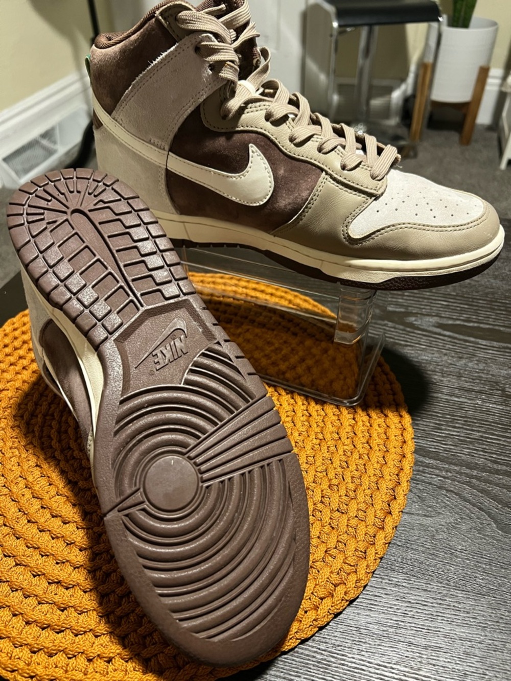 Nike Dunk High Retro Men’s High-Top Sneakers Earth Tones/Brown Suede - Size 9.5 - Picture 10 of 11